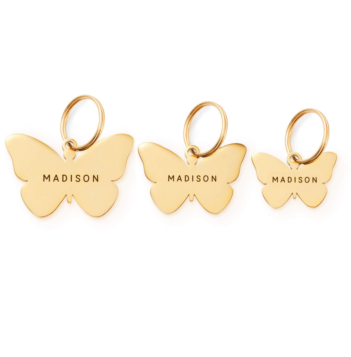 Butterfly Shaped Pet ID Tag, Gold-Tone Stainless Steel