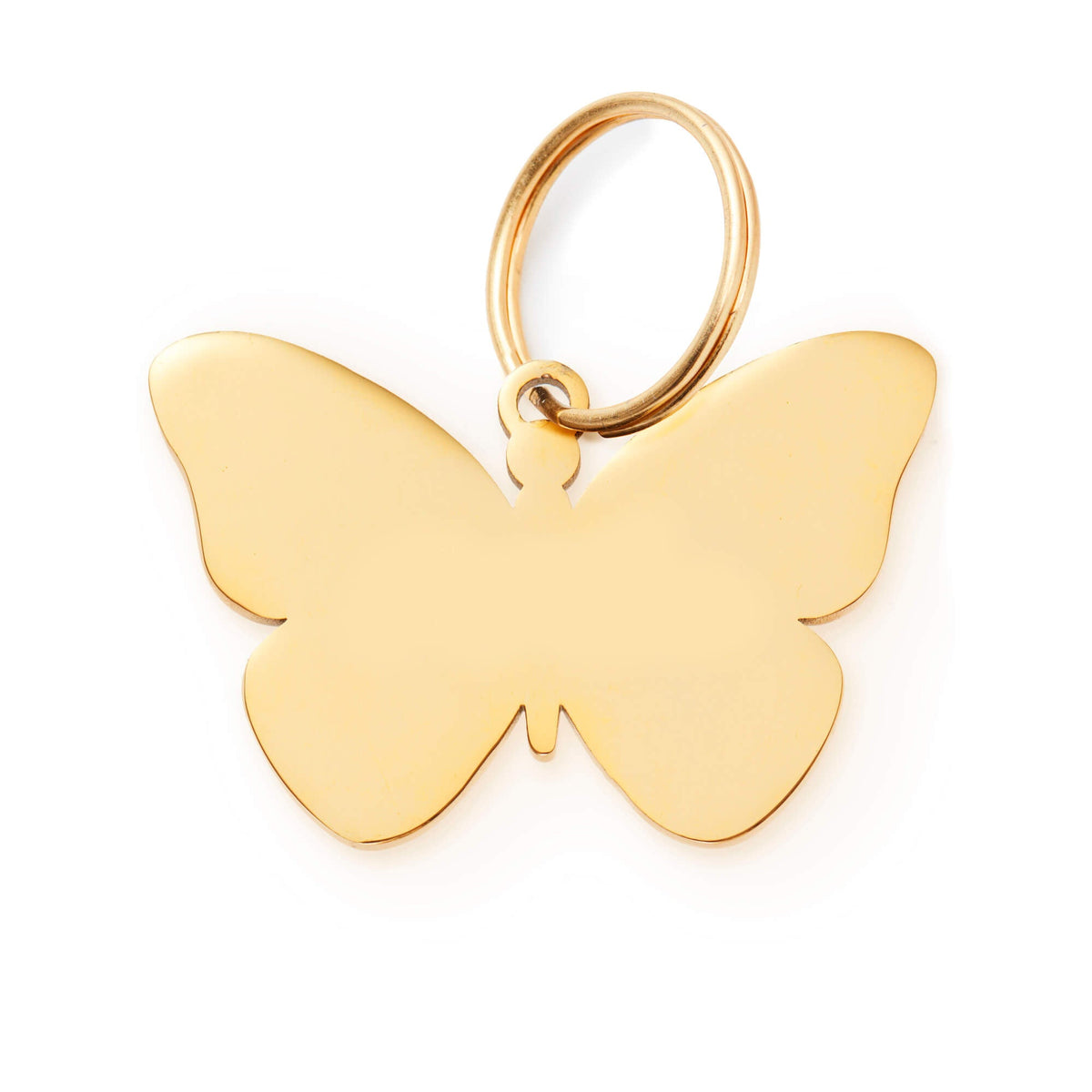 Butterfly Shaped Pet ID Tag, Gold-Tone Stainless Steel