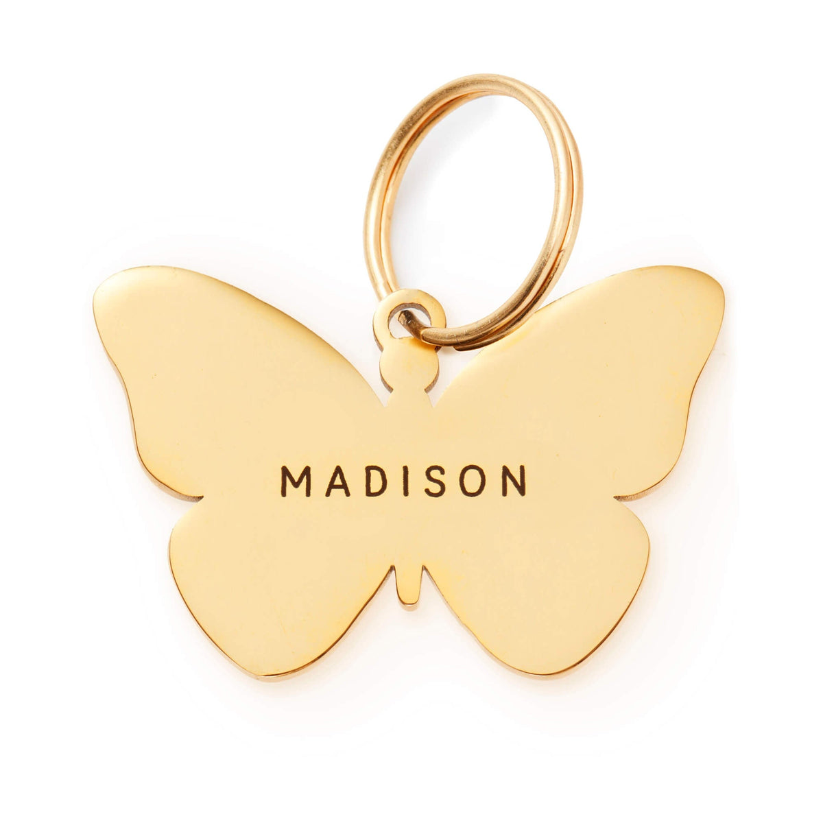 Butterfly Shaped Pet ID Tag, Gold-Tone Stainless Steel