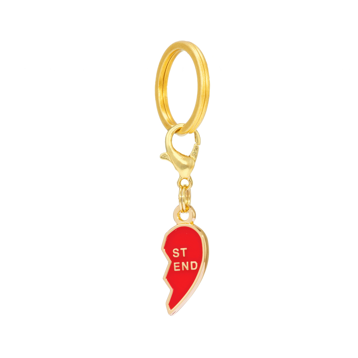 Red Double-Sided Enamel Hearts Dog Collar Charm Set