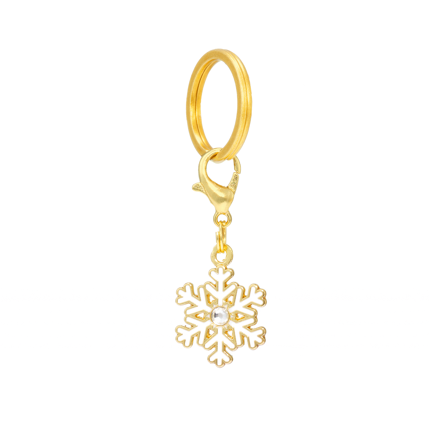 Enamel Snowflake Dog Collar Charm, Double-Sided