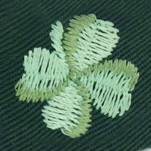 Green Clover Embroidered Dog Collar with Metal Hardware