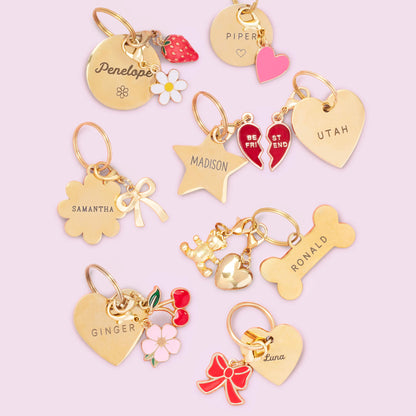 Daisy Enamel Dog Collar Charm, Double-Sided