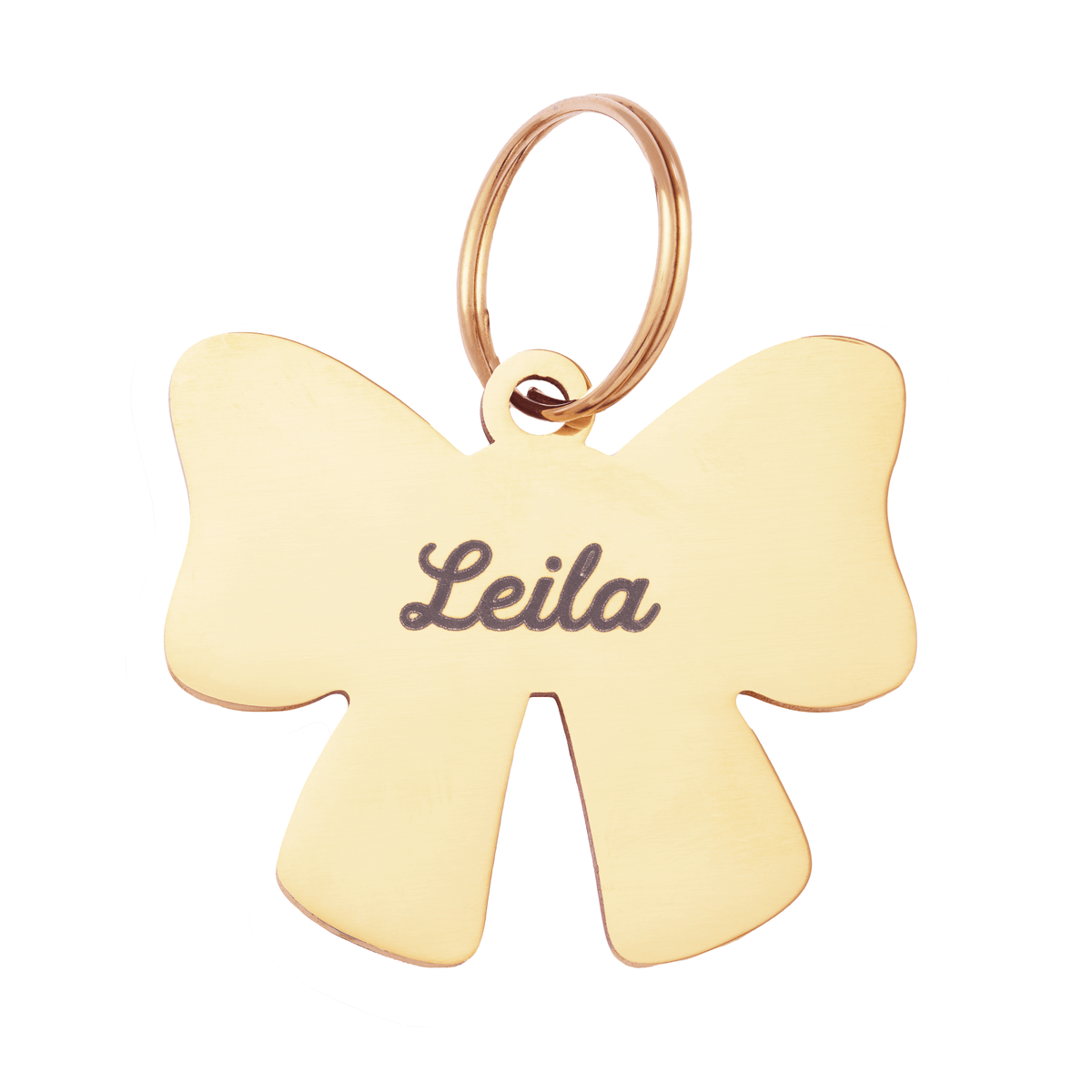 Lady Bow Pet ID Tag in Stainless Steel, Gold Tone