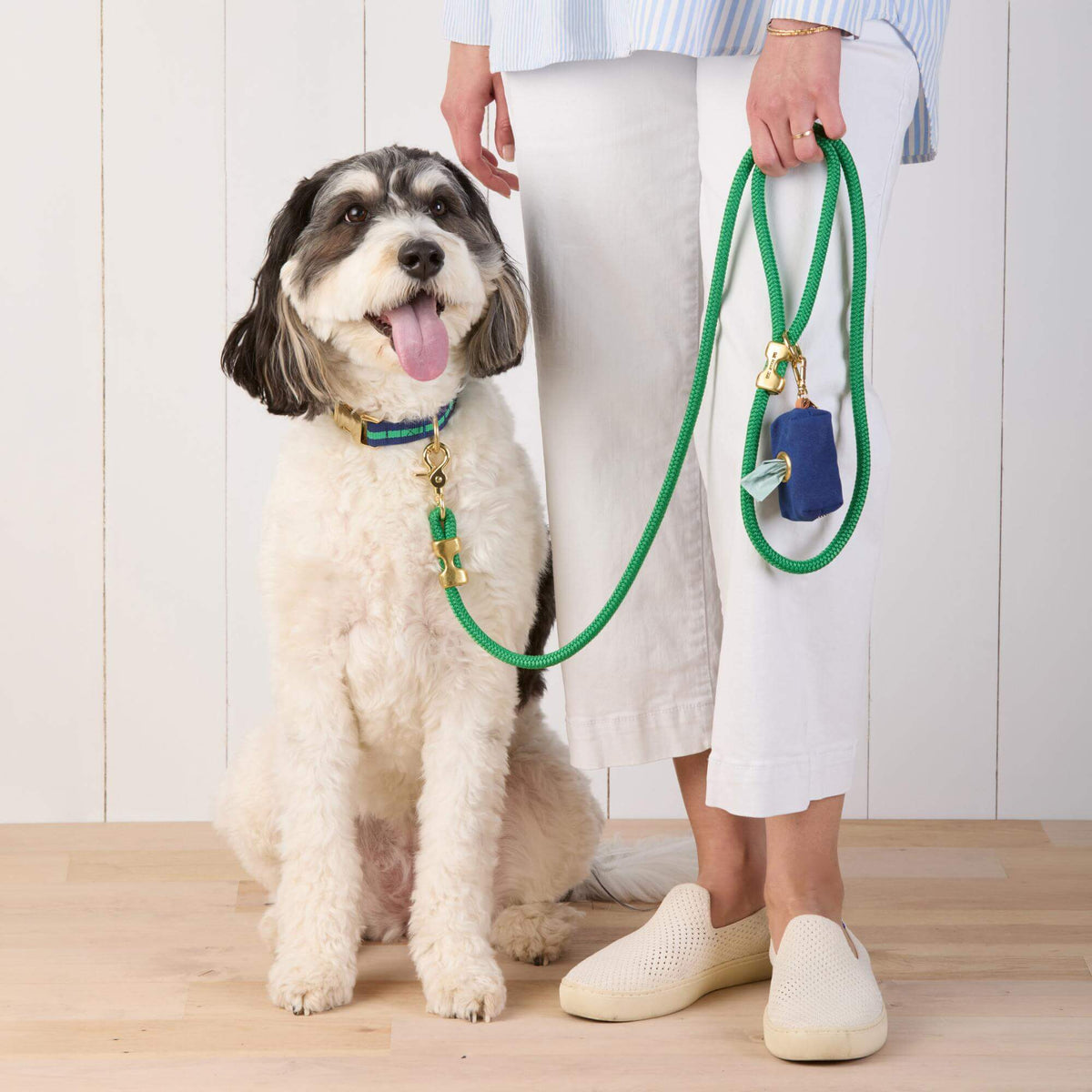 Grass Green Marine Rope Dog Leash, 5 ft Double-Braided
