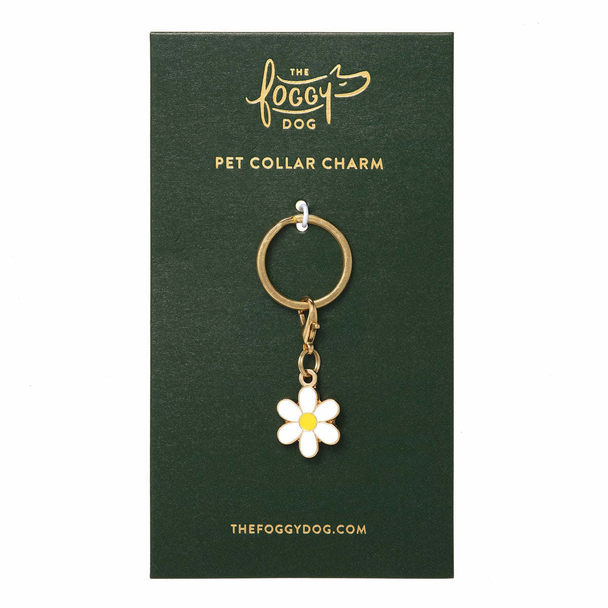 Daisy Enamel Dog Collar Charm, Double-Sided