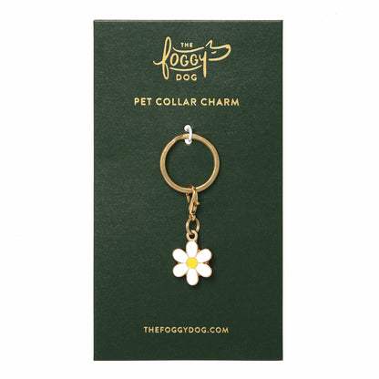 Daisy Enamel Dog Collar Charm, Double-Sided