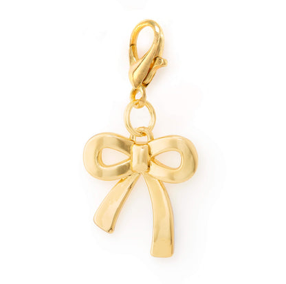 Gold Bow Dog Collar Charm, Nickel-Free Stainless Steel