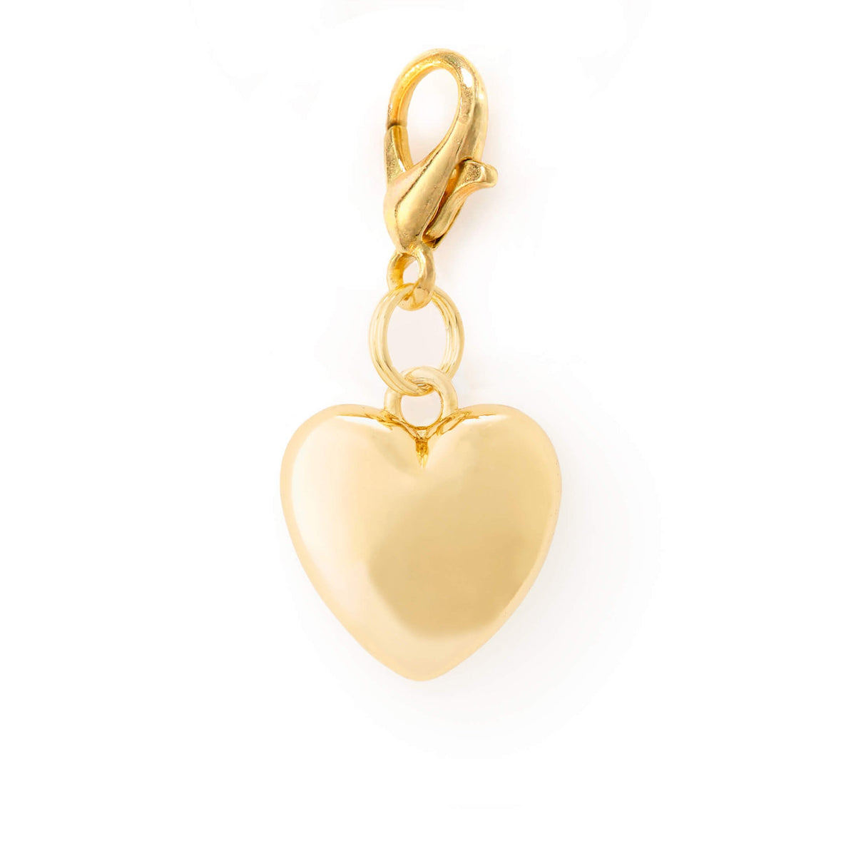 Gold Heart Dog Collar Charm, 14K Gold Plated