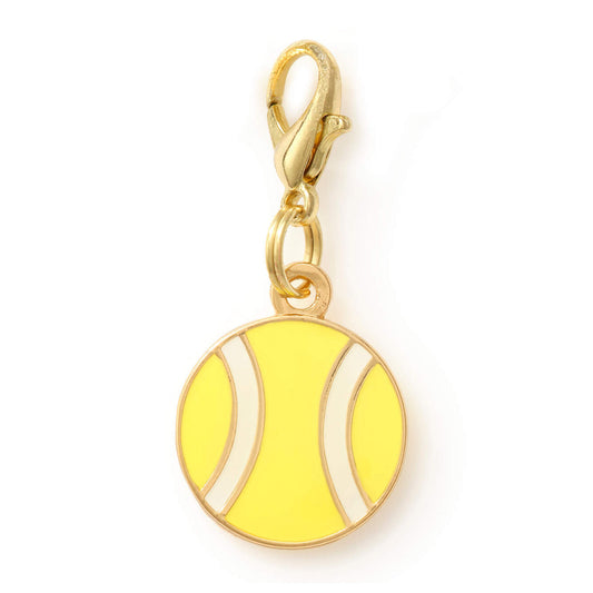 Tennis Ball Dog Collar Charm, Double-Sided Hard Enamel