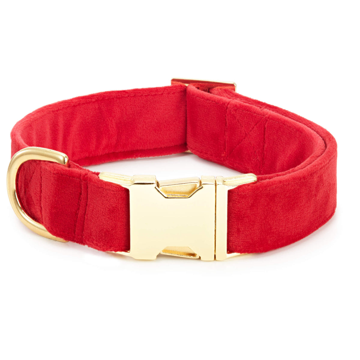 Red Velvet Dog Collar with Removable Lady Bow