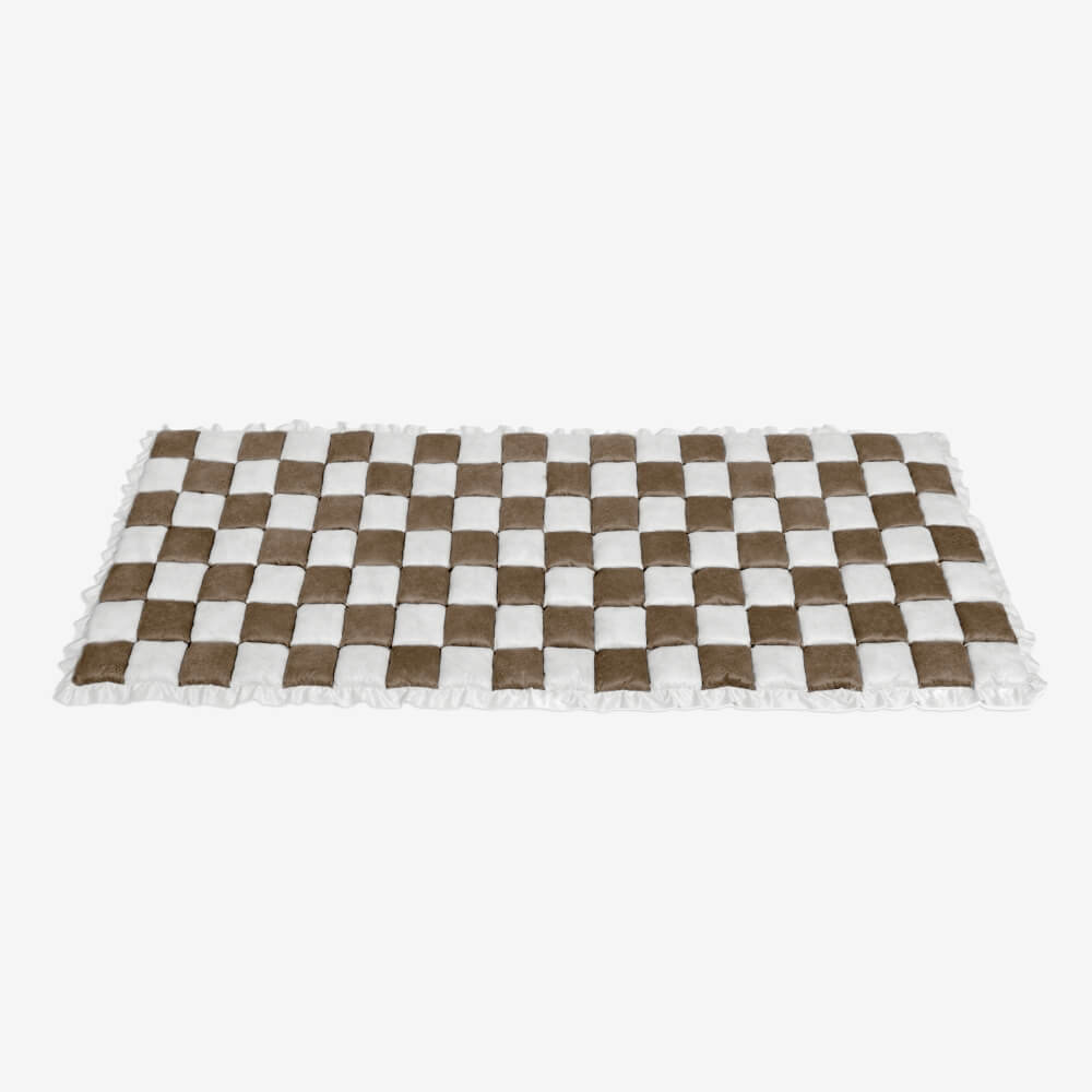 Plaid Chenille Pet Mat and Couch Cover with Non-Slip Back