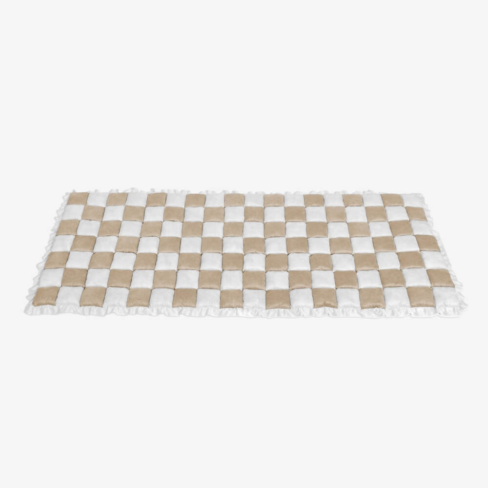 Plaid Chenille Pet Mat and Couch Cover with Non-Slip Back