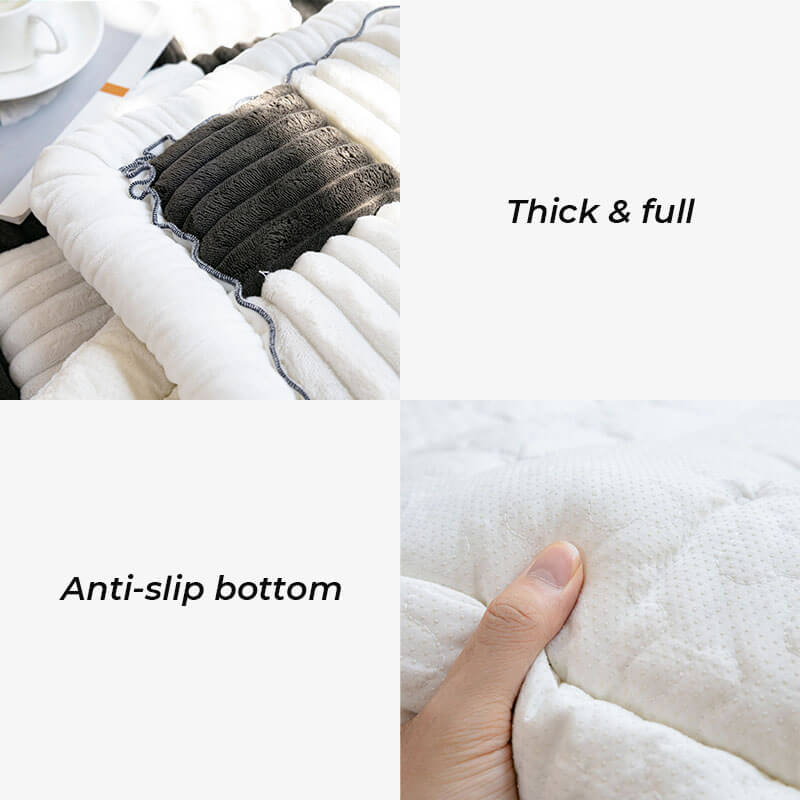 Plaid Chenille Pet Mat and Couch Cover with Non-Slip Back