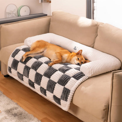 Square Plaid Dog Mat and Furniture Protector, Machine Washable