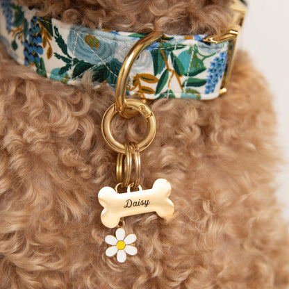 Daisy Enamel Dog Collar Charm, Double-Sided