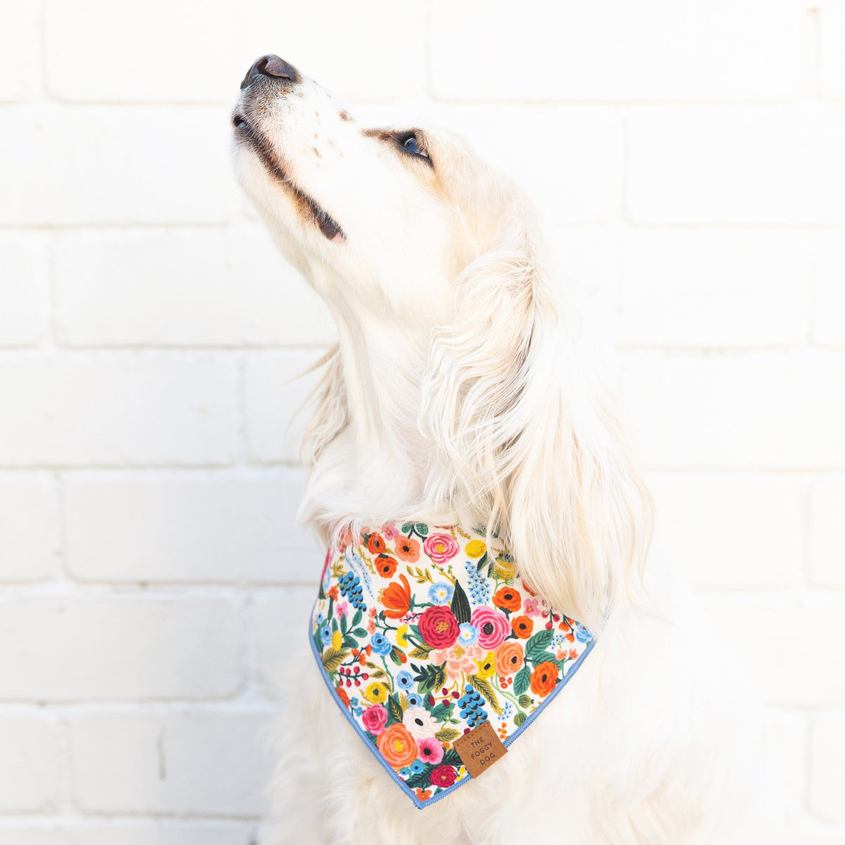 Colorful Floral Print Cotton Triangle Tie Dog Bandana