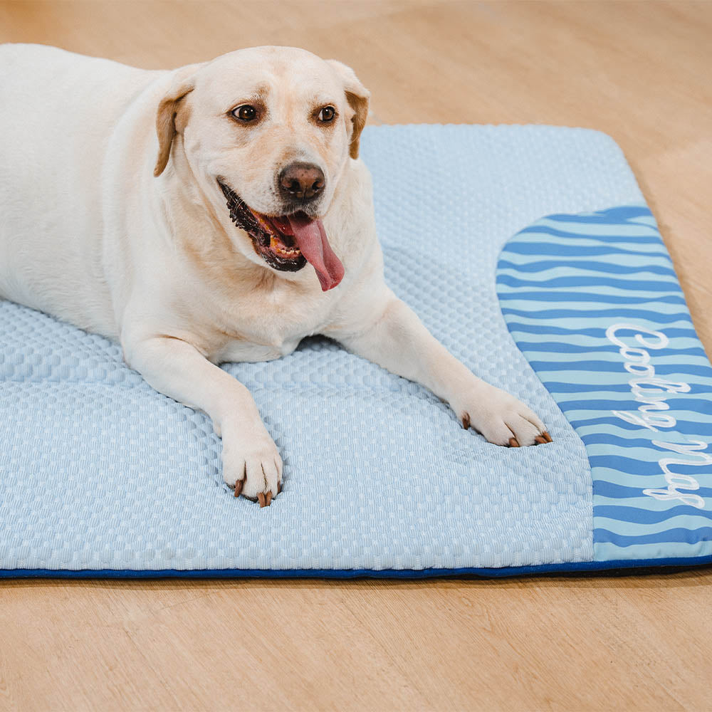 Large Cooling Dog Mat, Washable and Non-Slip, Blue Pink Grey Yellow