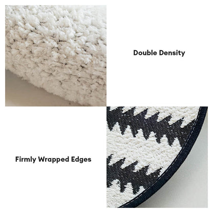Chevron Striped Chenille Couch Cover with Wavy Edges