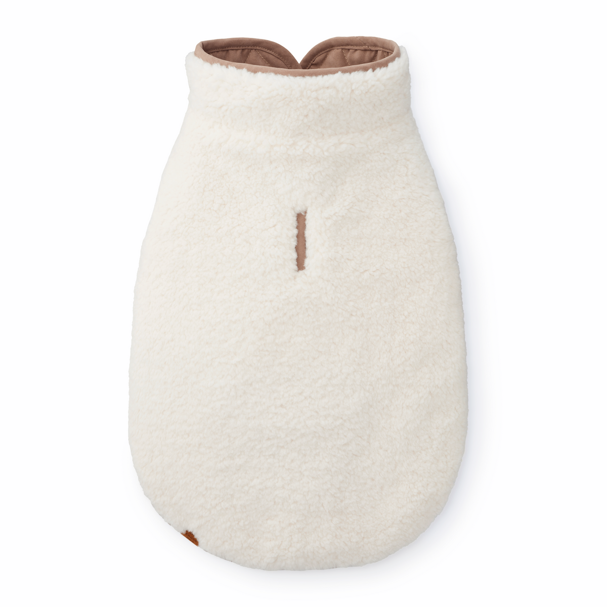 Reversible Sherpa-Lined Quilted Dog Jacket in Tan