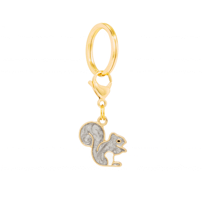 Gray Squirrel Enamel Dog Collar Charm, Double-Sided