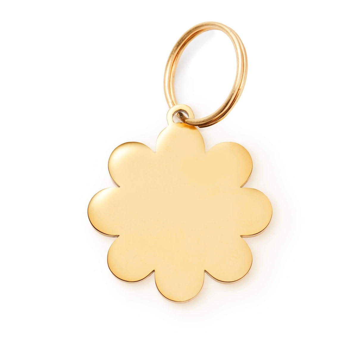 Flower Shaped Pet ID Tag in Gold-Tone Stainless Steel