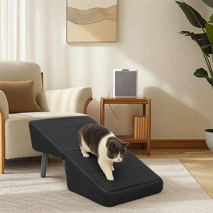 2-in-1 Convertible Dog Ramp and Step Stool with Velvet Cover