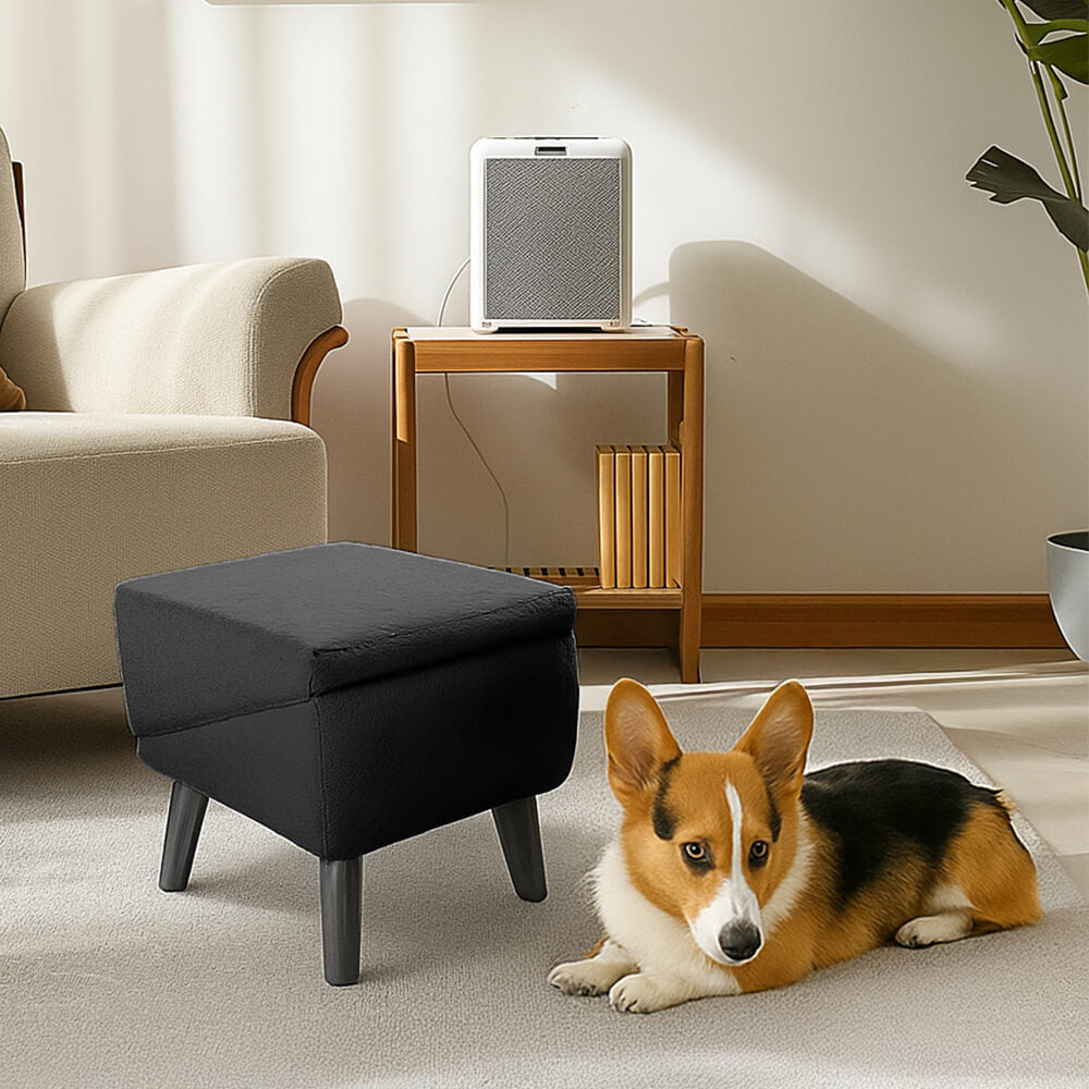 2-in-1 Convertible Dog Ramp and Step Stool with Velvet Cover
