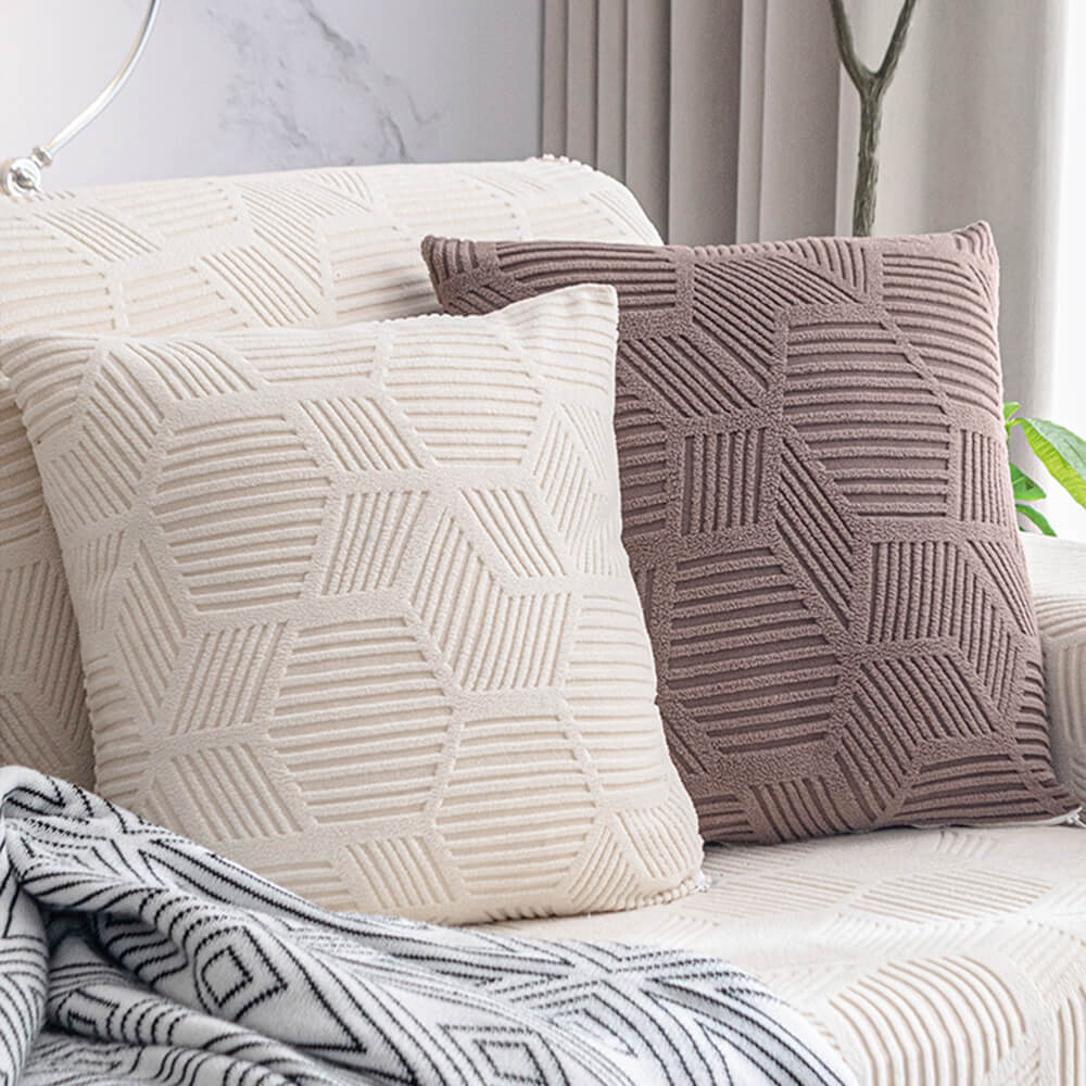 Honeycomb Jacquard Stretch Sectional Couch Cover, Water-Resistant
