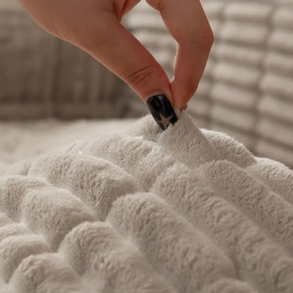 Waterproof One-Piece Flannel Sofa Cover with Quilted Look