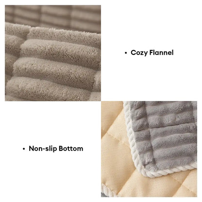 Waterproof One-Piece Flannel Sofa Cover with Quilted Look
