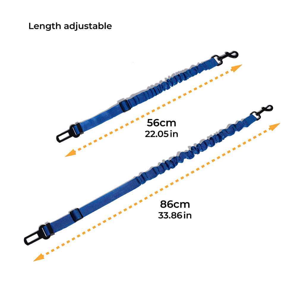 Adjustable Dog Car Seat Belt with Elastic Reflective Strap