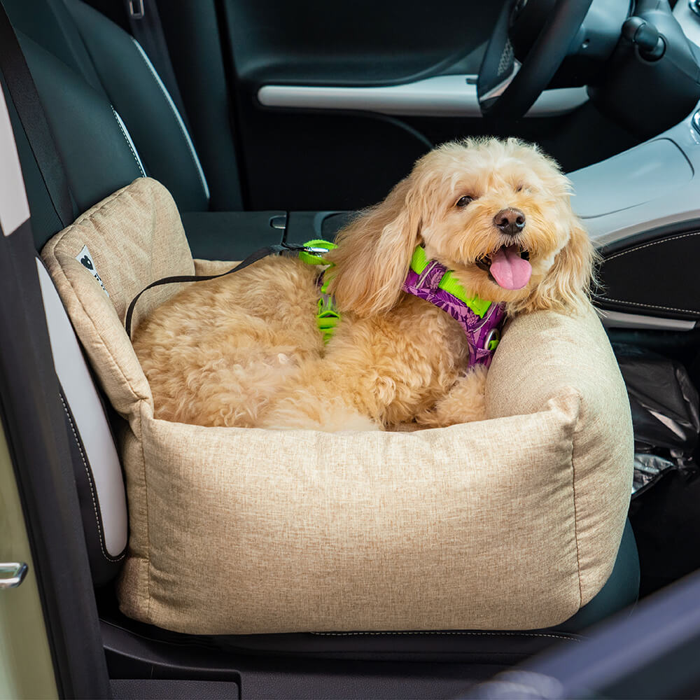 Canvas Dog Car Back Seat Bed with Bolsters, Washable, Full Width