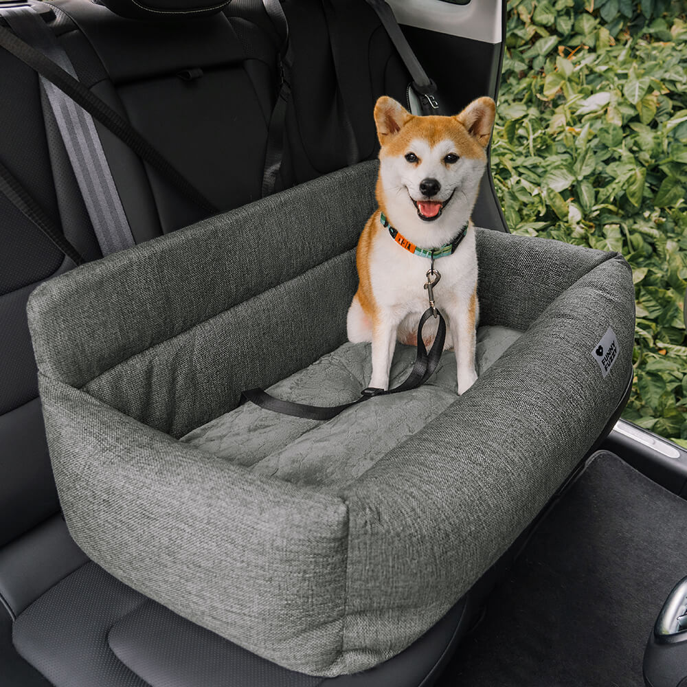 Canvas Dog Car Back Seat Bed with Bolsters, Washable, Full Width