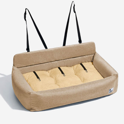 Canvas Dog Car Back Seat Bed with Bolsters, Washable, Full Width