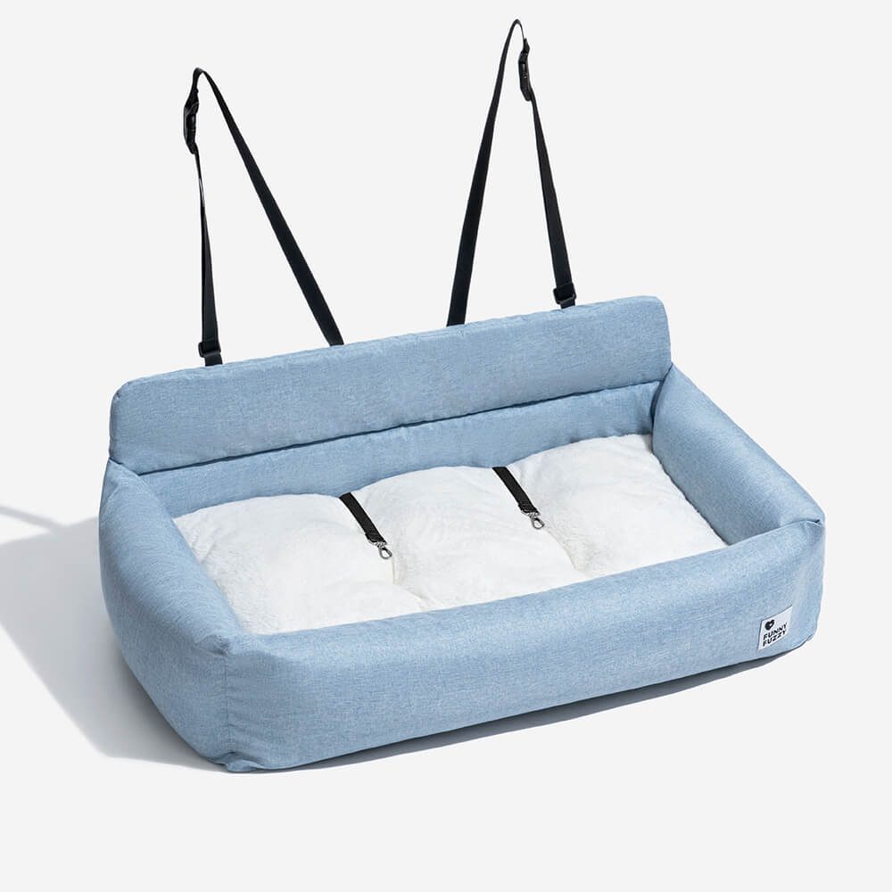 Canvas Dog Car Back Seat Bed with Bolsters, Washable, Full Width