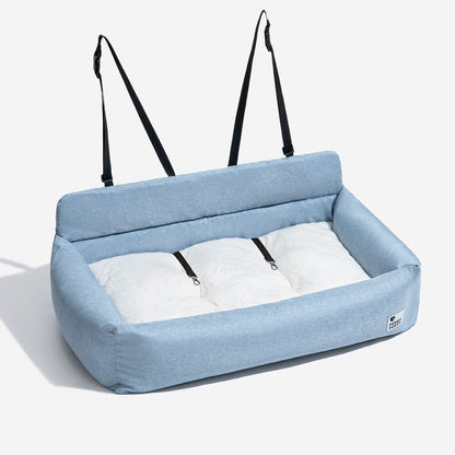 Canvas Dog Car Back Seat Bed with Bolsters, Washable, Full Width