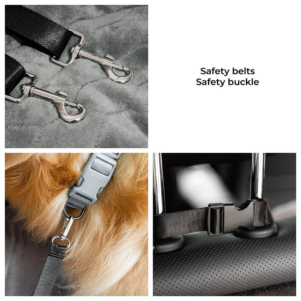 Canvas Dog Car Back Seat Bed with Bolsters, Washable, Full Width