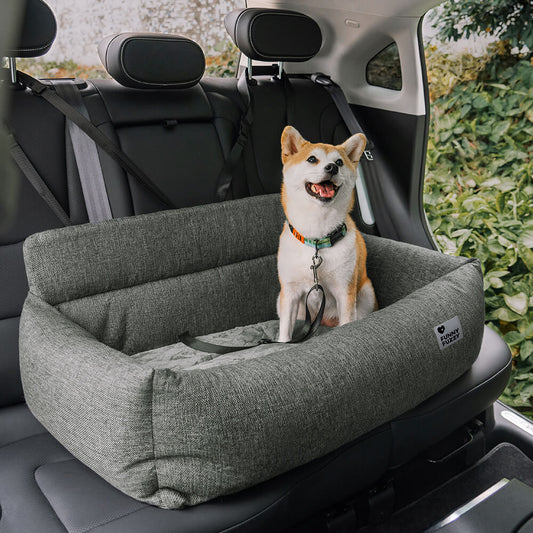 Canvas Dog Car Back Seat Bed with Bolsters, Washable, Full Width