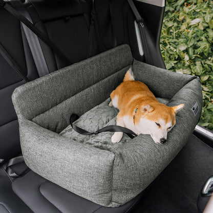 Canvas Dog Car Back Seat Bed with Bolsters, Washable, Full Width