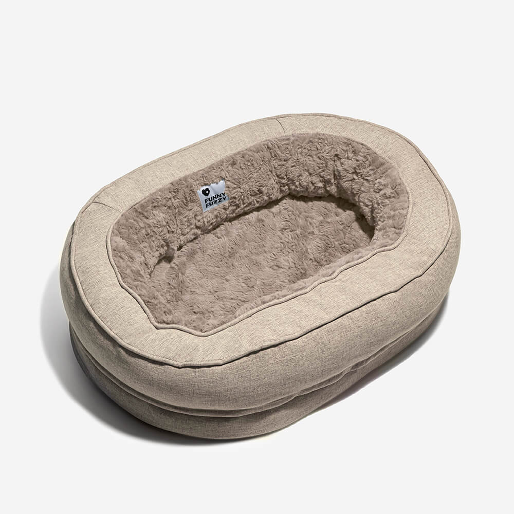 Orthopedic Donut Dog Bed with Waterproof Liner, Washable