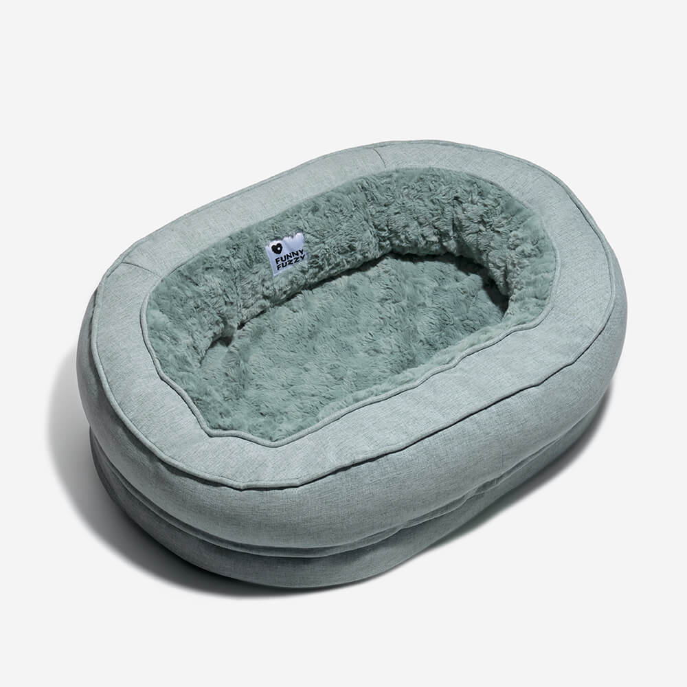 Orthopedic Donut Dog Bed with Waterproof Liner, Washable