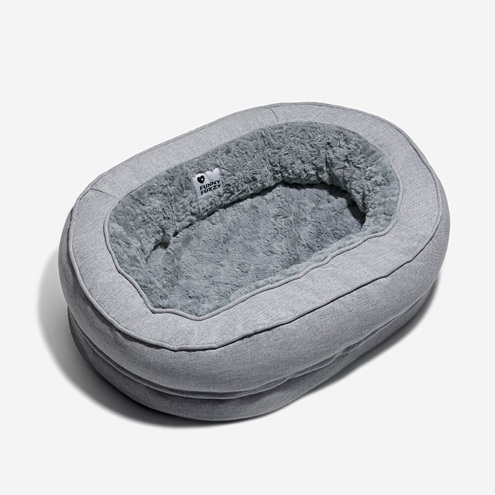 Orthopedic Donut Dog Bed with Waterproof Liner, Washable
