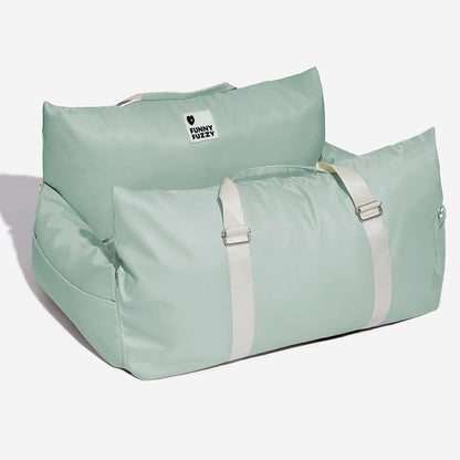Waterproof Dog Car Seat Bed with Side Pockets and Safety Buckle