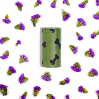 Lavender Scented Biodegradable Dog Poop Bags, 15 Per Roll
