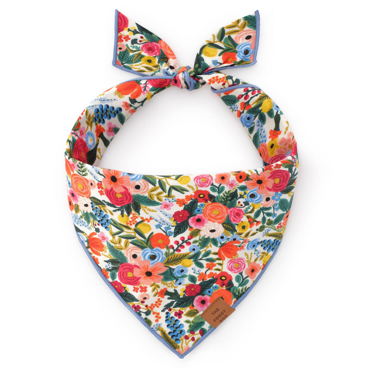 Colorful Floral Print Cotton Triangle Tie Dog Bandana