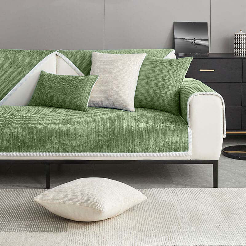 Waterproof Chenille Couch Cover, Scratch Resistant, Non-Slip Back