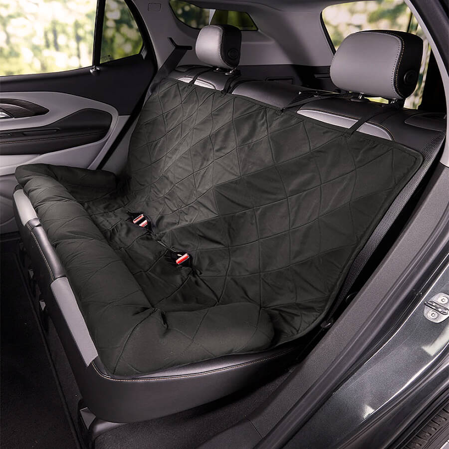 Dog Car Back Seat Bed with Bolsters and Storage Pocket, Medium to Large