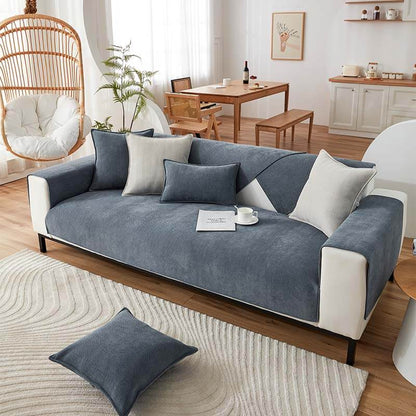 Waterproof Herringbone Chenille Couch Cover for Dogs and Cats