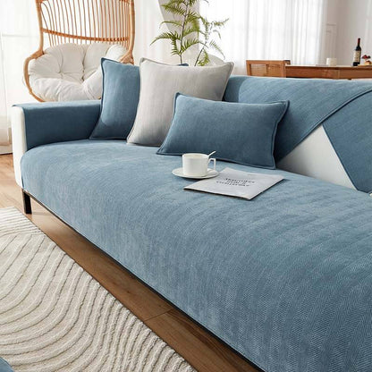 Waterproof Herringbone Chenille Couch Cover for Dogs and Cats